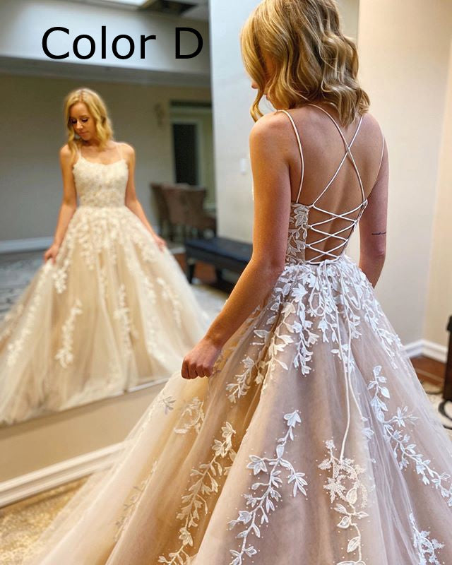 Long Prom Dresses with Appliques and Beading Fashion Formal Dress Lace up Back BP001