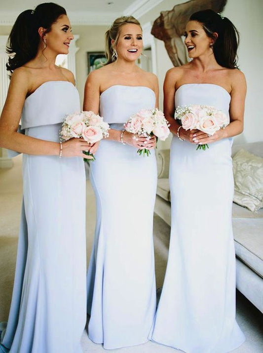 Strapless Floor Length Bridesmaid Dress Custom Made Bridesmaid Dresses PDB010