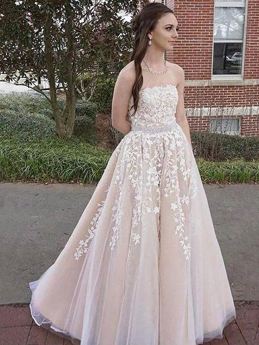 Long Prom Dresses with Applique and Beading 8th Graduation Dress School Dance Winter Formal Dress PDP0495
