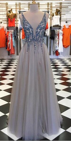 Long Prom Dress with Beading, Popular Evening Dress ,Fashion Wedding Party Dress PDP0067