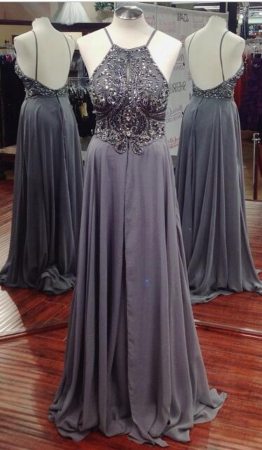 Open Back Long Prom Dress With Beading, Popular Sweet 16 Dance Dress ,Fashion Wedding Party Dress PDP0062