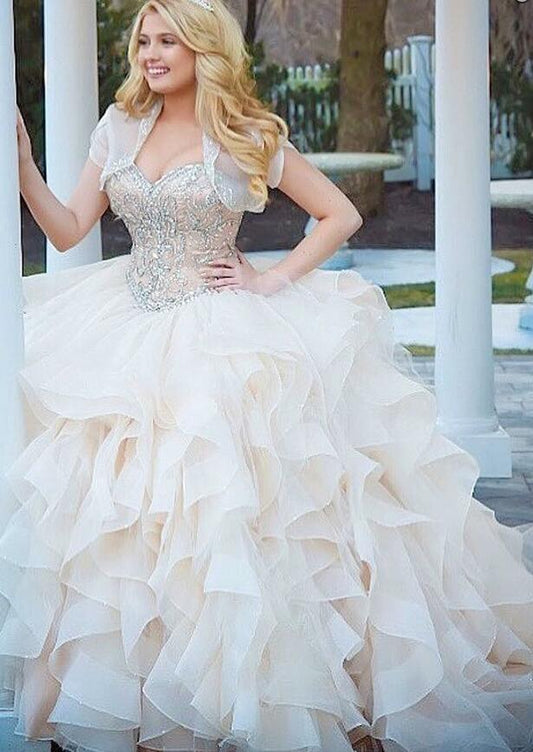 Ball Gown Quinceanera Dress with Beading,Long Prom Dress,Sweet 16 Dress PDP0112