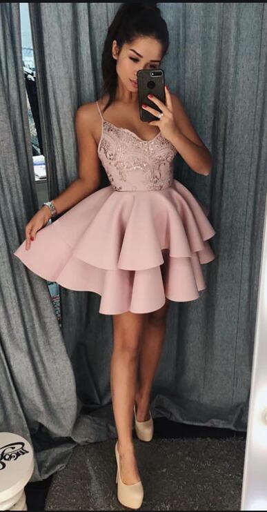 Short Homecoming Dress With Applique and Beading, Popular Short Prom Dress ,Fashion Dancel Dress PDH0016