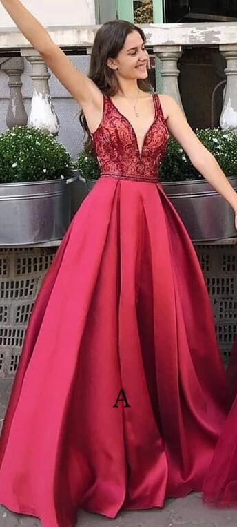 Long Prom Dress with Beading,Fashion Dance Dress,Sweet 16 Quinceanera Dress PDP0302