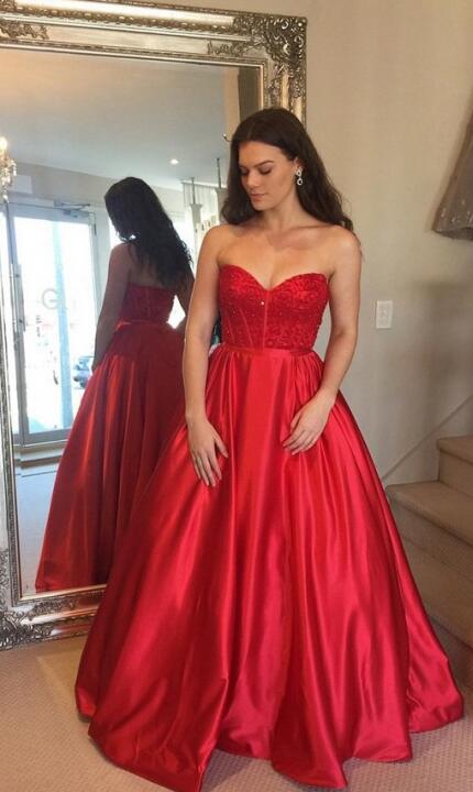 Sweetheart Long Prom Dress with Beading,Fashion Dance Dress,Sweet 16 Quinceanera Dress PDP0307