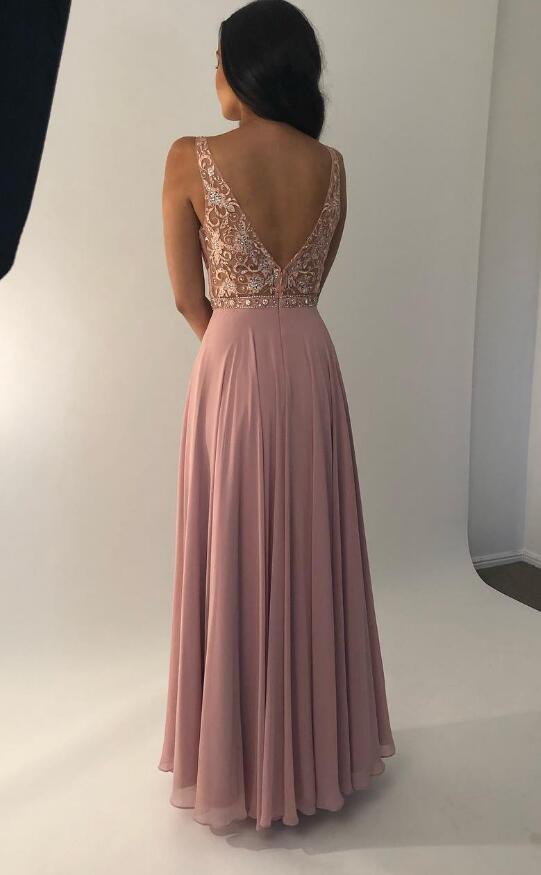 Long Prom Dress with Applique and Beading,Fashion School Dance Dress,Winter Formal Dress PDP0345