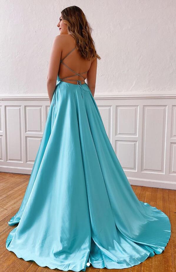 Prom Dresses with Lace up Back Simple Long Prom Dress 8th Graduation Dress Formal Dress PDP0546