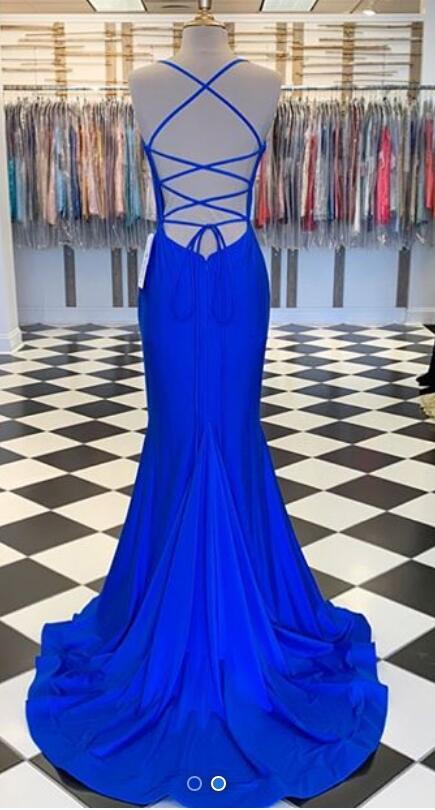 Mermaid Long Prom Dresses With Lace up Back Fashion School Dance Dress Winter Formal Dress PDP0418