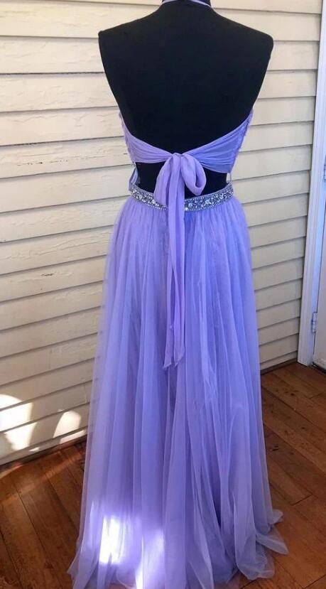 Two Pieces Long Prom Dresses With Applique and Beading Fashion School Dance Dress Winter Formal Dress PDP0453
