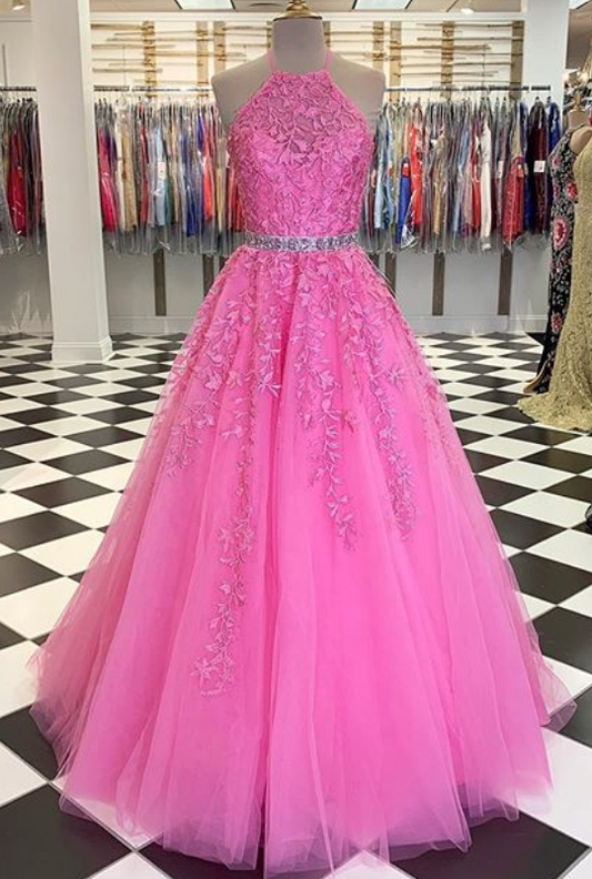 Long Prom Dresses with Applique and Beading 8th Graduation Dress School Dance Winter Formal Dress PDP0517