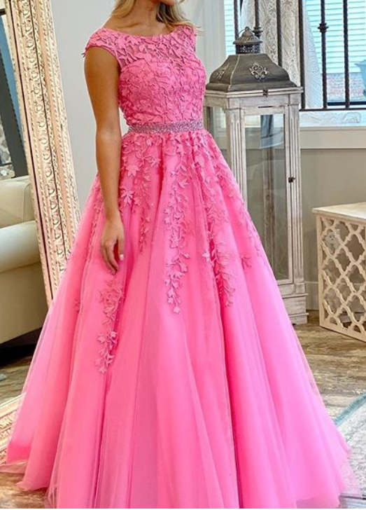 Long Prom Dresses with Applique and Beading 8th Graduation Dress School Dance Winter Formal Dress PDP0518