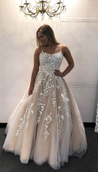 New Prom Dresses with Appliques and Beading Long Prom Dress Fashion School Dance Dress Winter Formal Dress PDP0609