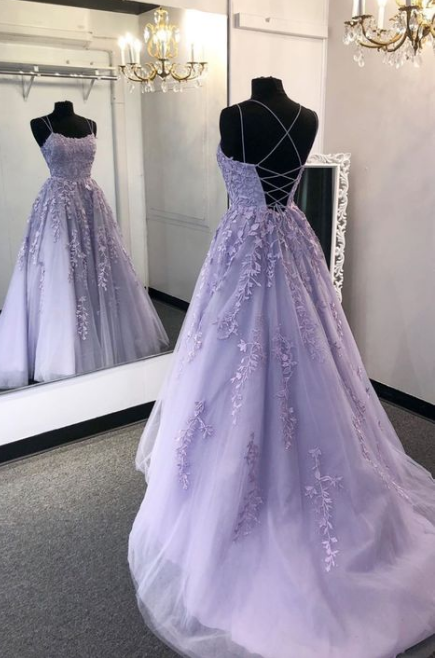 Lace up Back Long Prom Dress with Applique and Beading, Popular Evening Dress ,Fashion Winter Formal Dress PDP0021