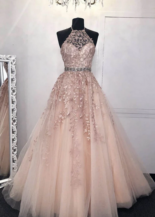 Ball Gown Long Prom Dress With Applique and Beading,Fashion School Dance Dress Sweet 16 Quinceanera Dress PDP0654