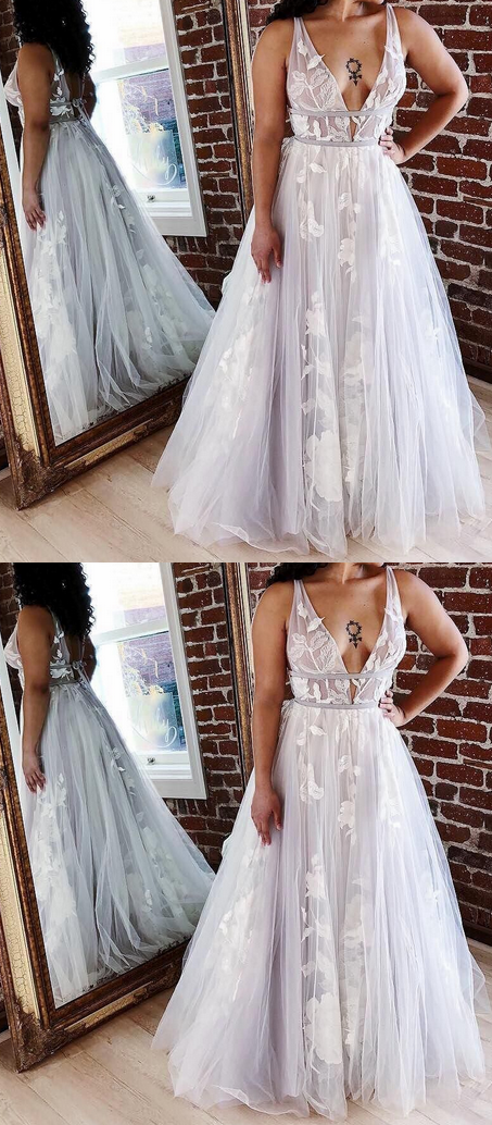 Sexy Tulle Wedding Dress with Applique,Fashion Custom made Bridal Dress PDW034