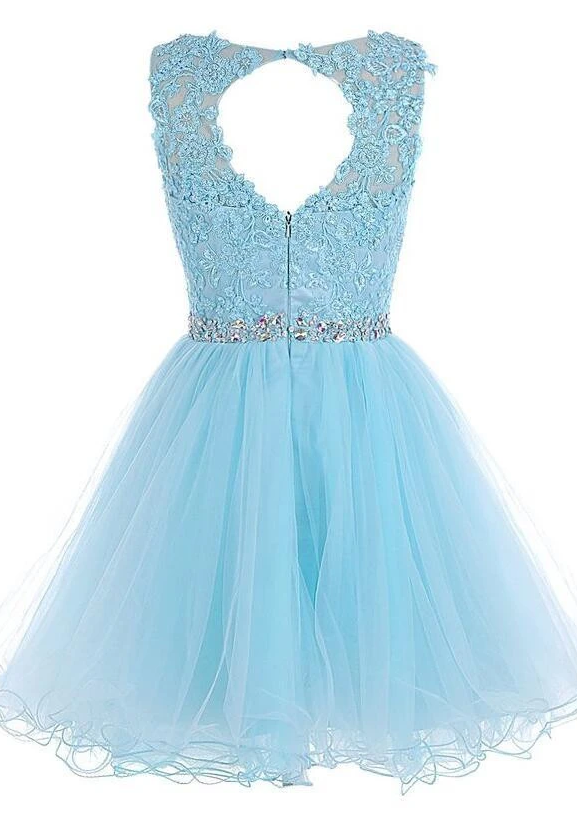Homecoming Dress with Applique and Beading, Popular Short Prom Dress  PDH0045
