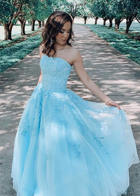 Prom Dresses With Applique and Beading, Long Prom Dress ,Fashion Schoo ...