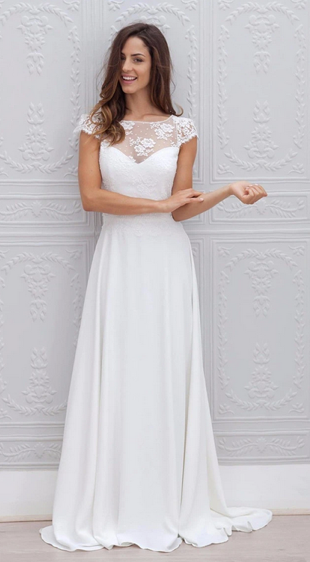 Open Back A-line Beach Wedding Dress ,Fashion Custom made Bridal Dress PDW051