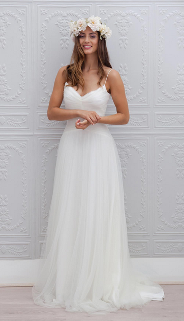 A-line Simple Beach Wedding Dress ,Fashion Custom made Bridal Dress PDW053