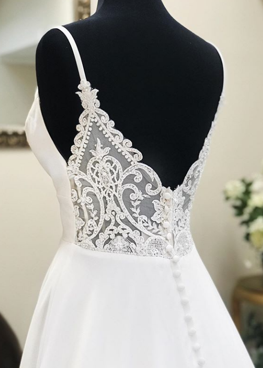 A-line Beach Wedding Dresses with Applique ,Fashion Custom made Bridal Dress PDW056