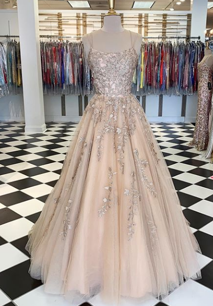 Grad Dresses Long with Applique and Beading, Prom Dresses Long ,School Dance Dress,Formal Dress PDP0728