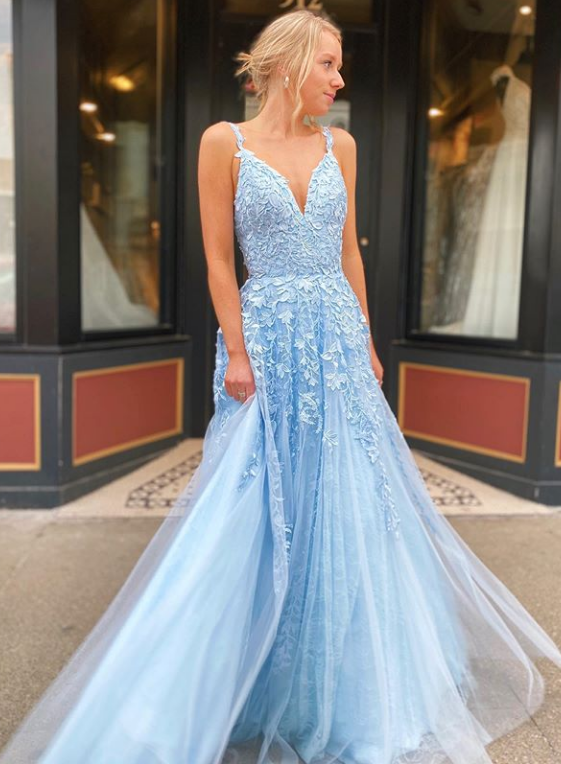 Grad Dresses Long with Applique and Beading, Prom Dresses Long ,School Dance Dress,Formal Dress PDP0729