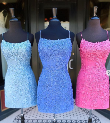 Homecoming Dress with Applique and Beading , Popular Short Prom Dress ,School Back Dress PDH0075