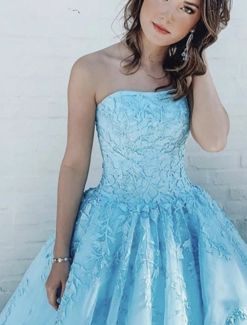 Long Prom Dress With Applique and Beading,Fashion School Dance Dress Sweet 16 Quinceanera Dress PDP0734