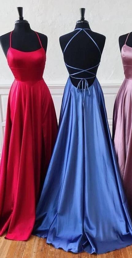 2021 Simple Long Prom Dress with Lace up Back, School Dance Dresses ,Fashion Winter Formal Dress PPS019