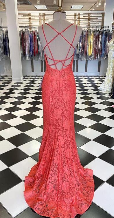Lace Mermaid Long Prom Dresses Fashion Formal Dress PPS076