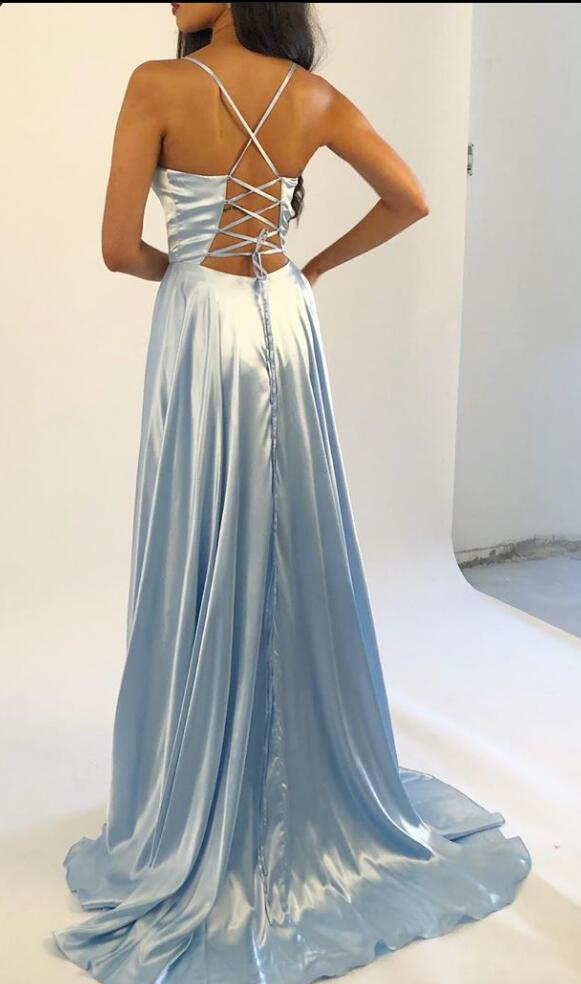 Simple Long Prom Dress with Lace up Back ,School Dance Dresses ,Fashion Winter Formal Dress PPS090