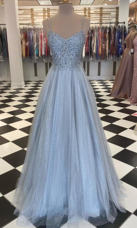 Sparkly Long Prom Dress with Appliques and Beading ,School Dance Dresses ,Fashion Winter Formal Dress PPS111