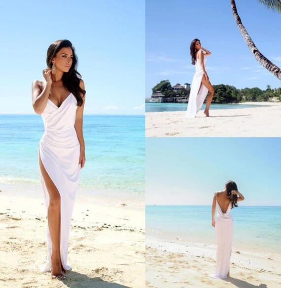 Sexy Beach Wedding Dresses,Custom Made Bridal Dresses,PDW123