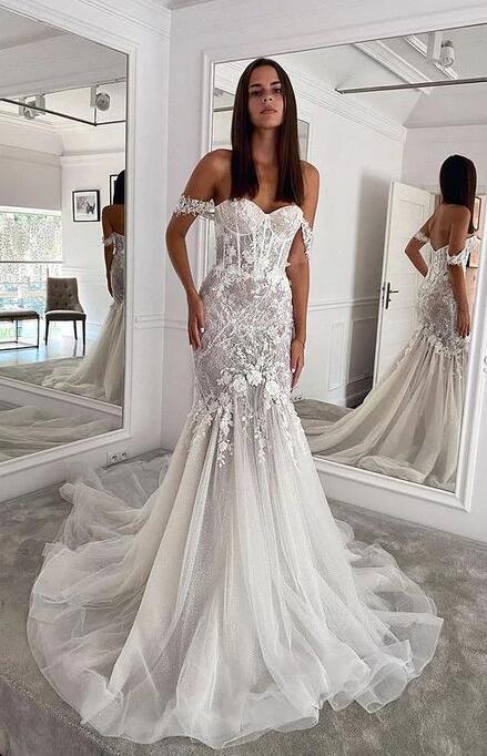 Mermaid Lace/Tulle Wedding Dress,Fashion Custom made Bridal Dress PDW142