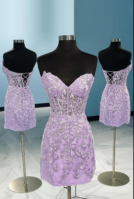 Lace Homecoming Dresses,Short Prom Dresses,BP723
