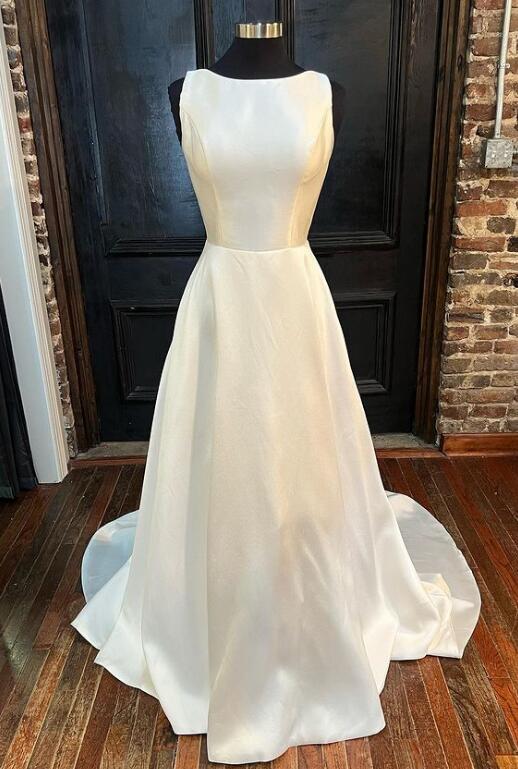 Open Back A-line Wedding Dress,Fashion Custom made Bridal Dress PDW152