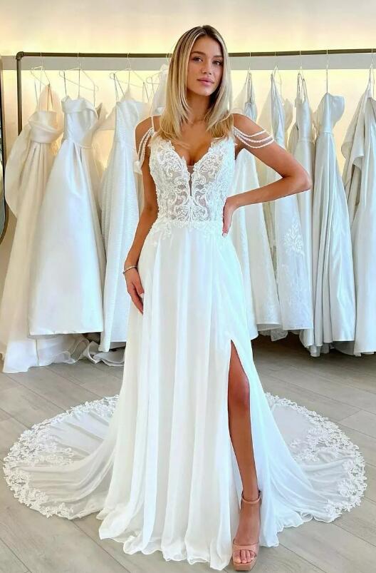 Sexy A-line Beach Wedding Dress,Fashion Custom made Bridal Dress PDW156