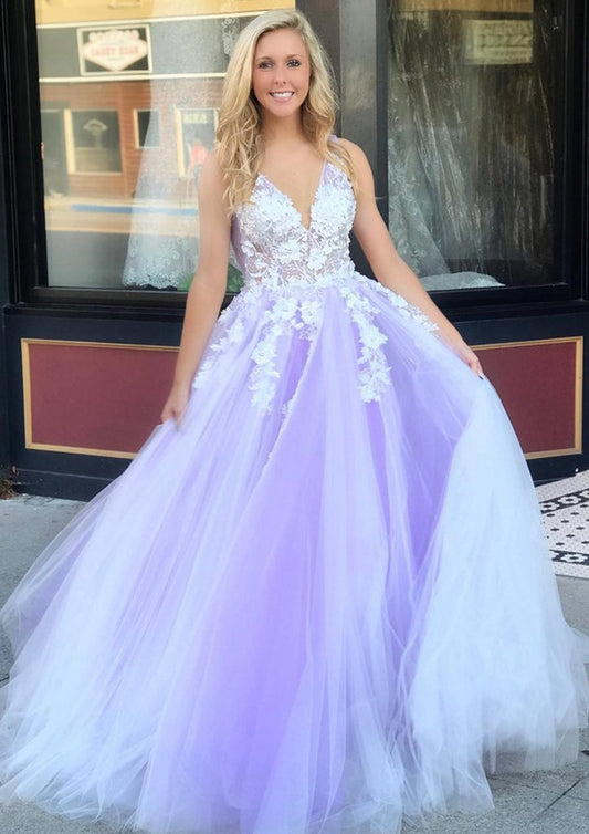 Open Back Long Prom Dress with Applique,Fashion Dance Dress,Sweet 16 Quinceanera Dress PDP0291