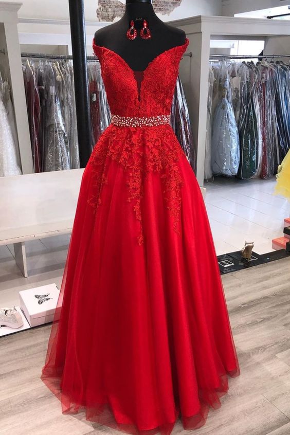 Prom Dresses with Applique and Beading , Long Prom Dress ,Fashion School Dance Dress Formal Dress PDP0673