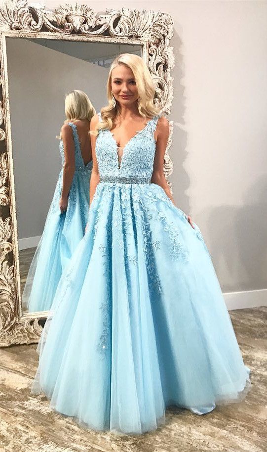 Long Prom Dresses with Applique and Beading 8th Graduation Dress School Dance Winter Formal Dress PDP0506