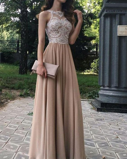 A-line Long Prom Dress With Applique and Beading, Sweet 16 Dance Dress ,Fashion Winter Formal Dress PDP0003