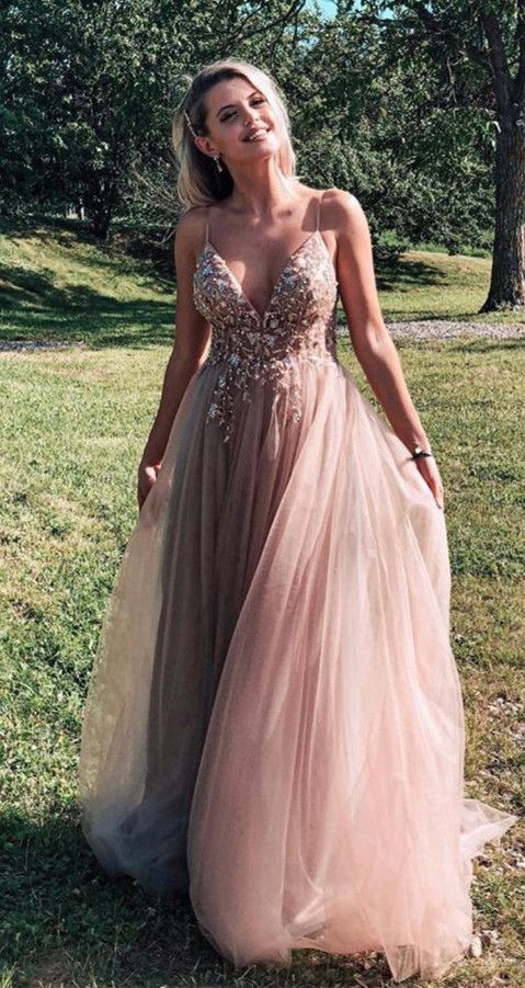 V-neck Long Prom Dress with Beading, Popular Eveing Dress ,Fashion Winter Formal Dress PDP0022
