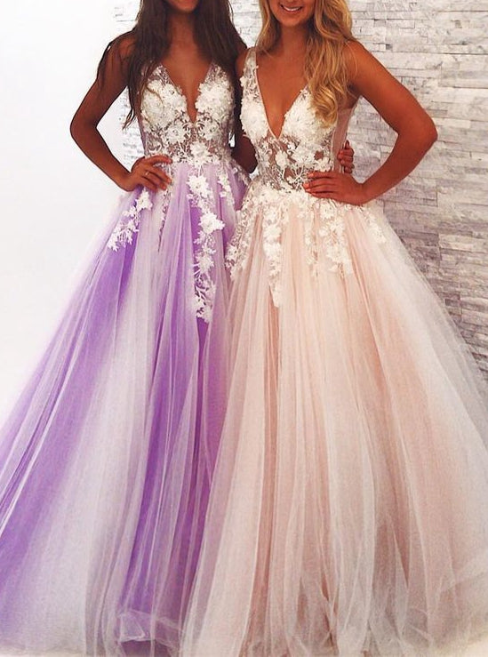 Prom Dresses with Applique and Beading Long Prom Dress Fashion School Dance Dress Winter Formal Dress PDP0644