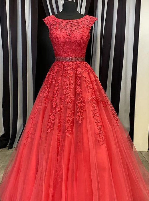 Long Prom Dresses with Applique and Beading 8th Graduation Dress School Dance Winter Formal Dress PDP0523