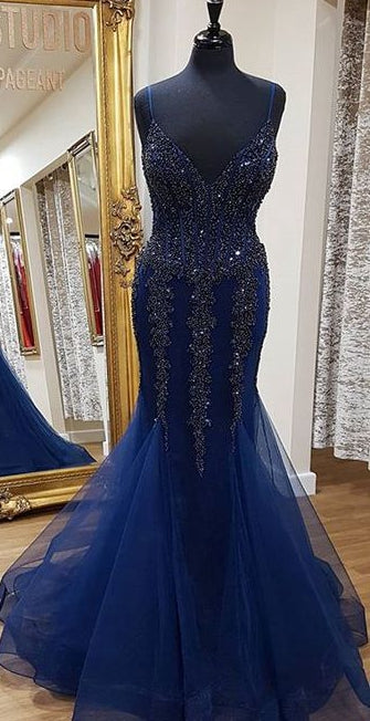 Mermaid Long Prom Dress With Applique and Beading,Fashion Winter Formal Dress PDP0156