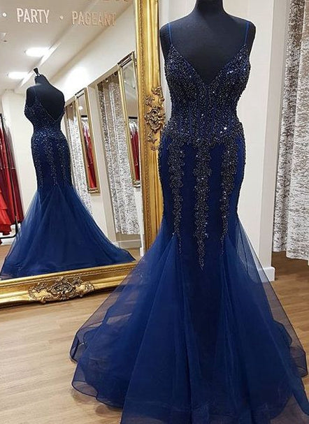 Mermaid Long Prom Dress With Applique and Beading,Fashion Winter Formal Dress PDP0156