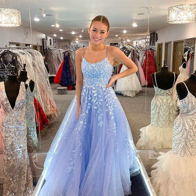 Sparkly Long Prom Dresses with Appliques,Formal Dresses,Party Dresses,BP285