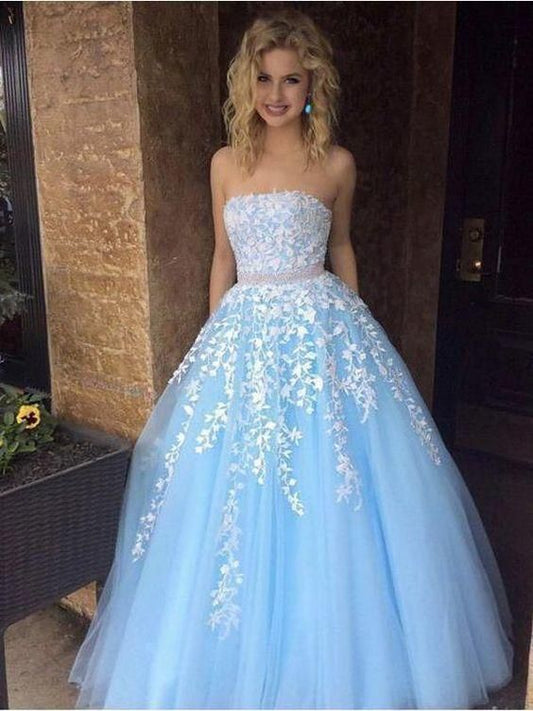 Long Prom Dresses with Applique and Beading 8th Graduation Dress School Dance Winter Formal Dress PDP0496