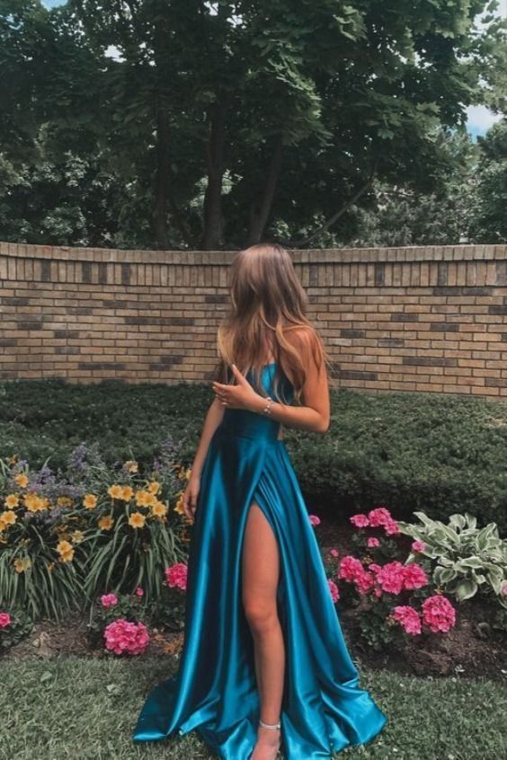 Simple Long Prom Dress with Slit,Formal Dress,Evening Dress,BP181