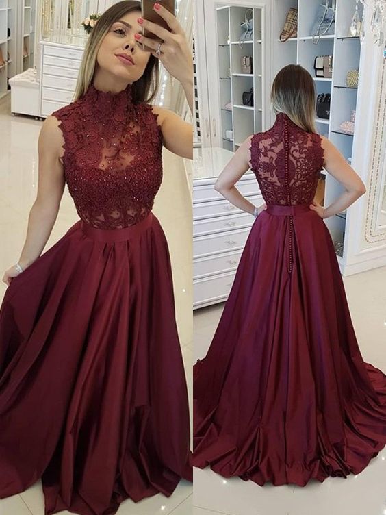 Long Prom Dresses with Applique and Beading Fashion School Party Dress Winter Dance Dress PDP0391